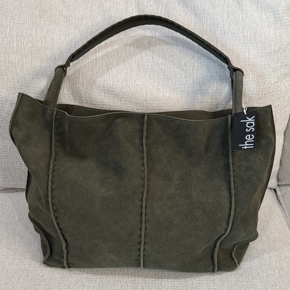 THE SAK Olive Suede Shoulder Hobo